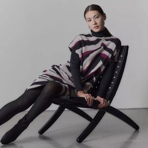 Ladies Natori Le Tigre Silk Cashmere Blend Women's Odyssey  Boatneck Dress LRG